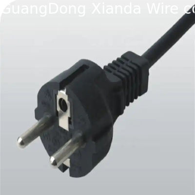 chất lượng  XianDa vde ac 2 pin british 16a 250v ac tv Flat EU Swiss euLaptop 90 Degree European extention dryer Power cable Cord nhà máy sản xuất